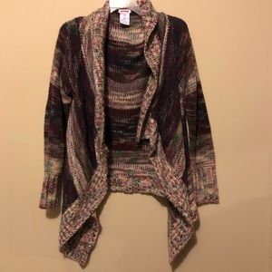 Drape front Multi color Cardigan, Bongo Plus